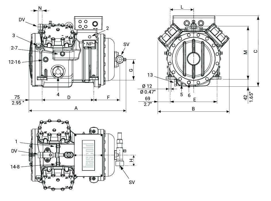 S20-56Y (CH) Frascold компрессор поршневой полугерметичный
