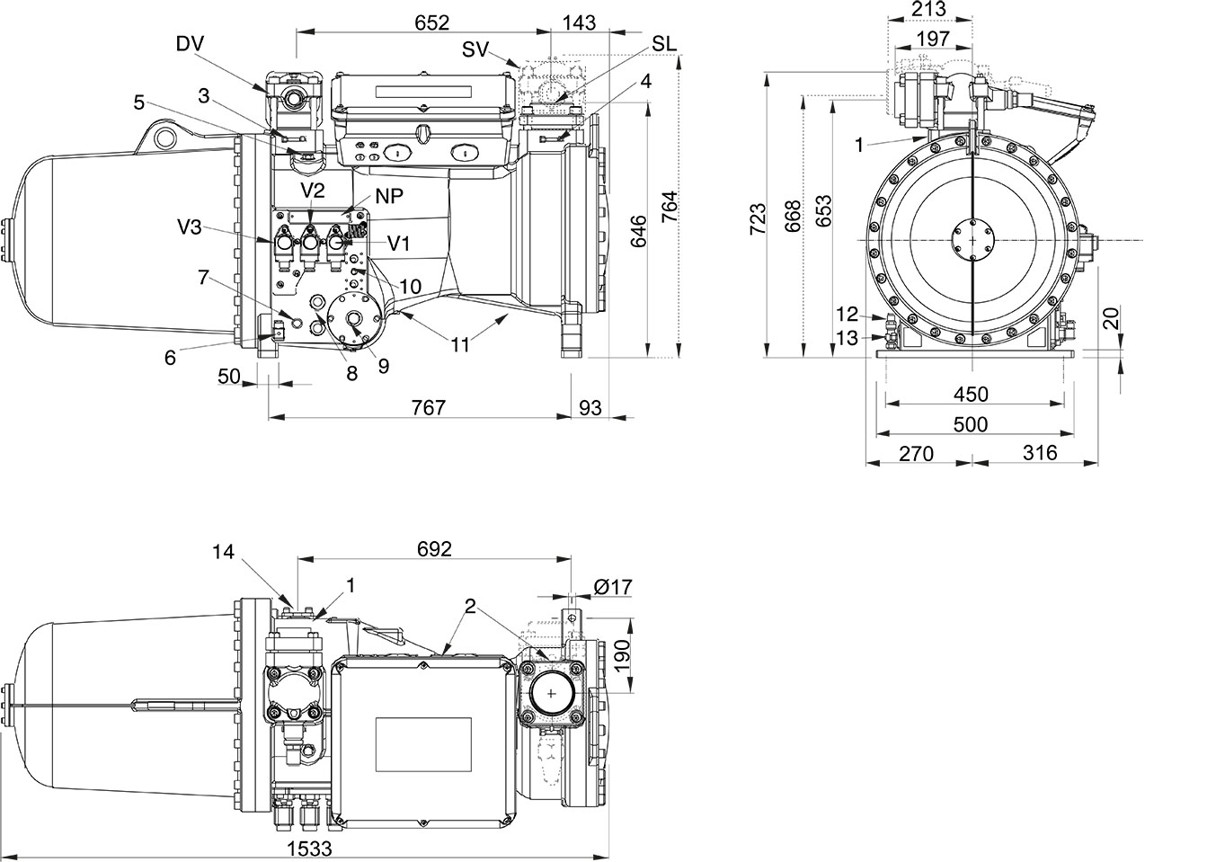 CXH52-110-316Y Frascold винтовой компрессор (POE170)