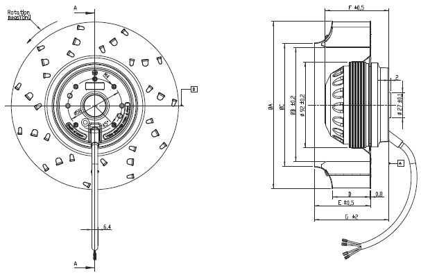 Рабочее колесо Bahcivan BDRKF 180 с загнутыми назад лопатками