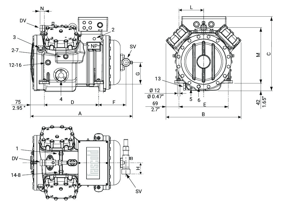 S8-42E Frascold компрессор поршневой полугерметичный