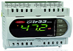 DN33W7HR20 Параметрический контроллер ir33, 2NTC/PTC/PT1000, 2 дискретных выхода, звуковой сигнал, ИК-приемник, 115-230В AC, монтаж на DIN-рейку