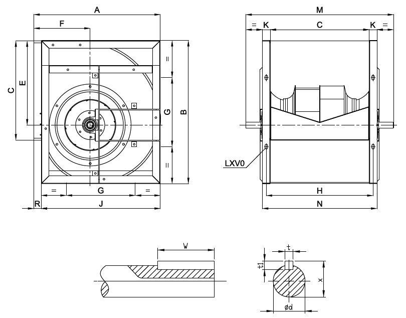 Вентилятор Bahcivan BSK 560 двухстороннего всасывания