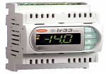 DN33C0HR00 Контроллер IR33 DIN, питание 230В АС, монтаж на DIN-рейку, 4 реле: компрессор (2 Hp), оттайка (16 A), вентилятор (8A), Aux (8A)