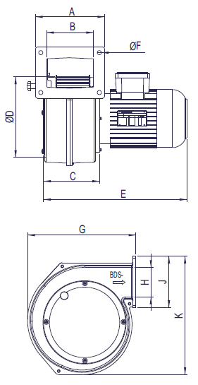 Вентилятор Bahcivan BDS 8T 315-112 в алюминиевом корпусе