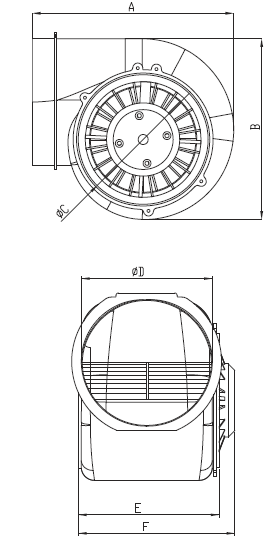 Вентилятор Bahcivan BPS-B 150-100 с пластмассовым корпусом
