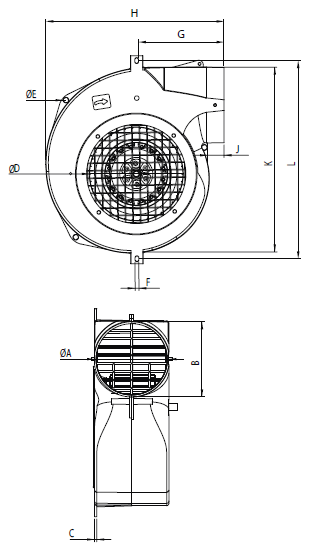 Вентилятор Bahcivan BPS-B 140-60 с пластмассовым корпусом