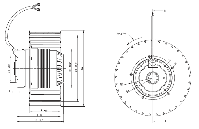 Рабочее колесо Bahcivan BASSF 355-140 с загнутыми вперед лопатками