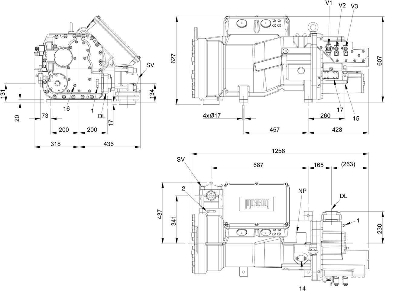 FVR-H-180-540 Frascold винтовой компрессор (опции: SSV//DSV D80L // ECO ASV//VD)