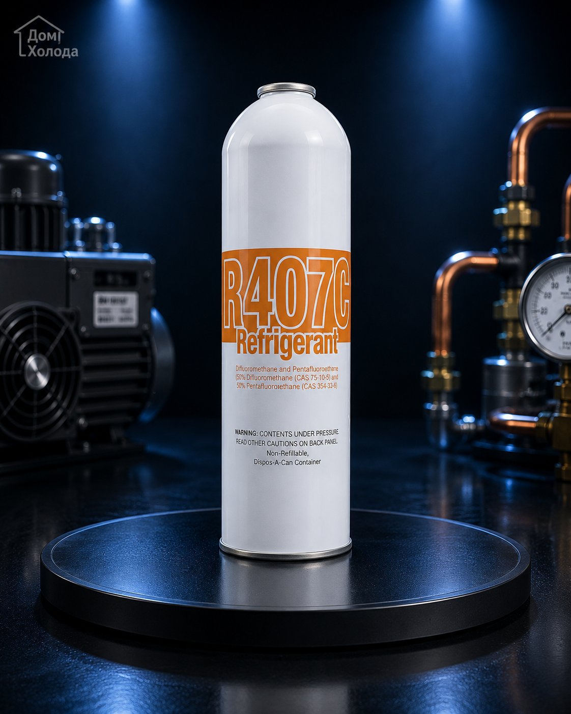 Фреон R407c (Хладон R407c)  (0,65 кг) под клапан