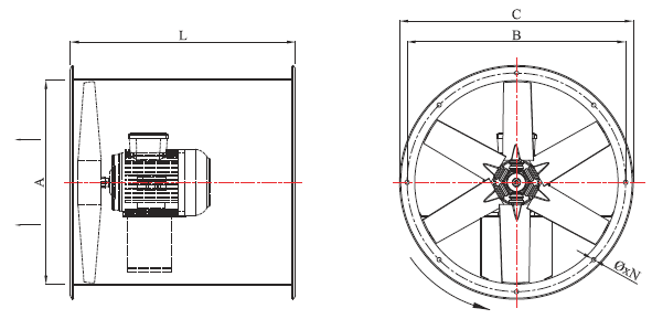 Вентилятор Bahcivan BTFL 630-A промышленный