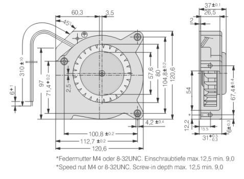 Вентилятор Ebmpapst RL90-18/18NH компактный DC 48B