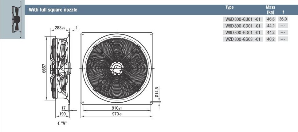 Вентилятор Ebmpapst W6D800-GU01-01 осевой