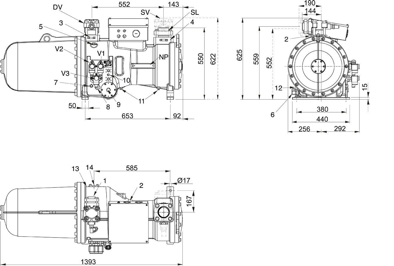 CXH02-80-230Y Frascold винтовой компрессор (опции: SSV D80L/DSV D54L/ECO ASV/OLC 230V/VD/POE170)