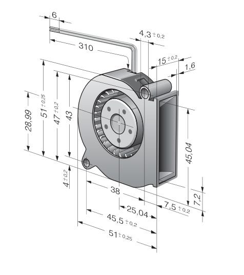 Вентилятор Ebmpapst RLF35-8/14 N компактный DC 24B