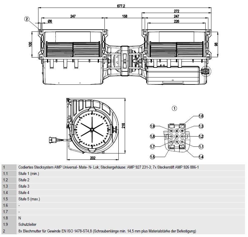 Вентилятор Ebmpapst K4E146-AB71-13 автомобильный