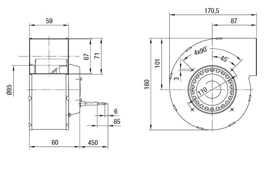 Вентилятор Ebmpapst G2E120-TD76-01 центробежный