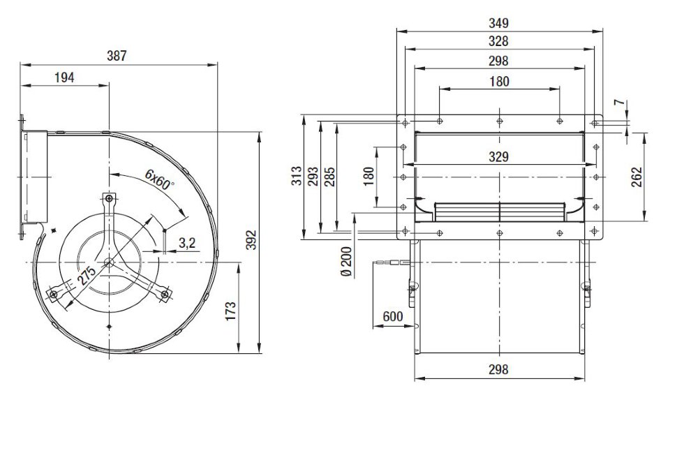 Вентилятор Ebmpapst D6E250-CA01-01 центробежный