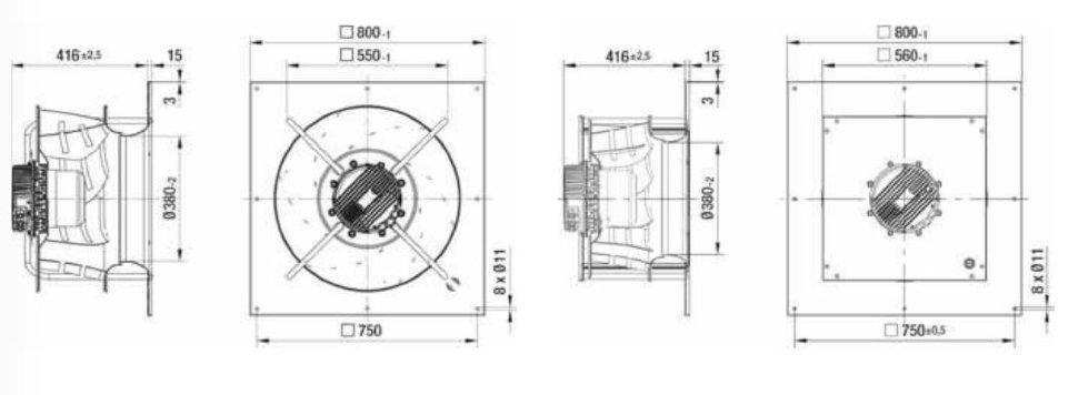 Вентилятор Ebmpapst R3G560-AH02-03 центробежный EC