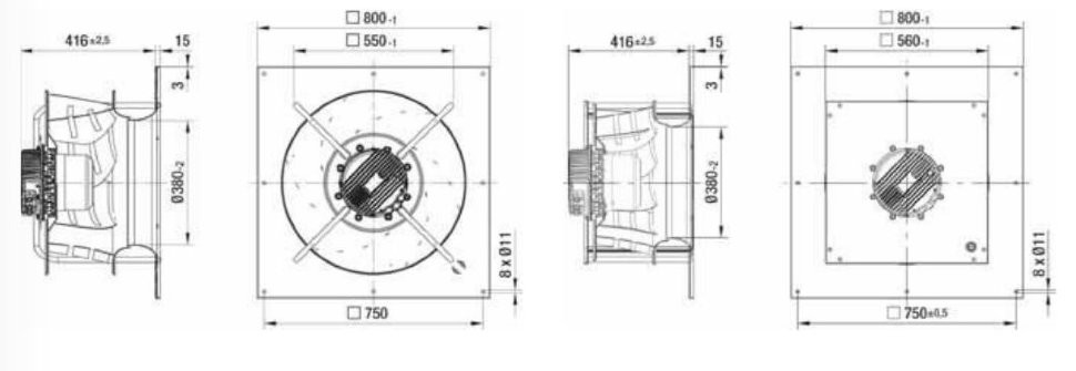 Вентилятор Ebmpapst R3G560-AG07-03 центробежный EC